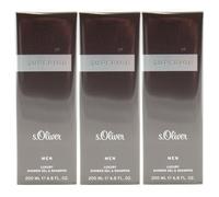 S.Oliver Supérior Hommes Gel Douche 3 x 200 ML Luxe pour Homme