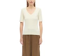 s.Oliver T-Shirt à col en V pour Femme, Coupe ajustée, 2179331, Marron, 38