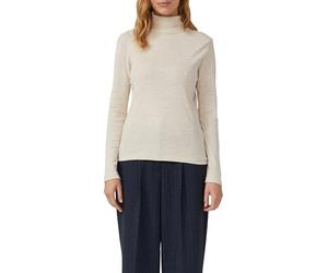 s.Oliver T-Shirt à Manches Longues Coupe Slim avec col roulé, 81w9_Beige, 46