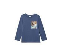 s.Oliver T-Shirt azur / bleu foncé / marron / blanc naturel, Taille 116-122