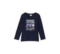 s.Oliver T-Shirt bleu marine / chocolat / lilas / blanc, Taille 116-122