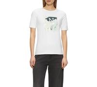 s.Oliver T-Shirt élastique avec imprimé sur Le Devant en Coupe ajustée, Ecru, 46