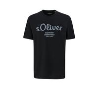 s.Oliver T-Shirt en Coton avec Logo imprimé, Noir, L