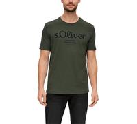 s.Oliver T-Shirt en Coton avec Logo imprimé, Vert Olive, 3XL