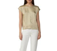 s.Oliver T-Shirt en Satin avec épaules superposées, Marron Clair, 44