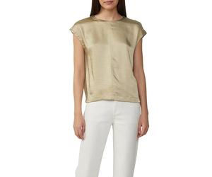 s.Oliver T-Shirt en Satin avec épaules superposées, Marron Clair, 44