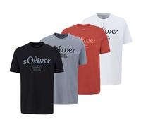 s.Oliver T-Shirt gris / rouge / noir / blanc, Taille XL