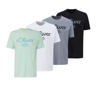 s.Oliver T-Shirt gris / vert clair / noir / blanc, Taille XL