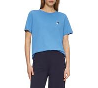 s.Oliver T-Shirt pour Femme avec cœur brodé - Décontracté et Doux pour Le Quotidien et Les Loisirs, 55d0_Bleu Roi, 42