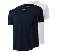 s.Oliver T-Shirt pour Homme 2155030, Bleu, Noir, Blanc 00 x 3, XL