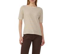 s.Oliver T-Shirt rayé Coupe Slim avec Structure en Fil flammé, Marron Clair, 46