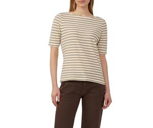 s.Oliver T-Shirt rayé Coupe Slim avec Structure en Fil flammé, Marron Clair, 46