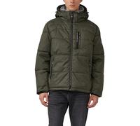 s.Oliver Veste matelassée chinée avec col intérieur amovible en fourrure synthétique, vert, XL