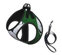 S Pet Laisse gilet et harnais pour chien - Ensemble de laisse imprimé ballon de football blanc de petite taille avec boucle, compagnon canin de voyage en plein air