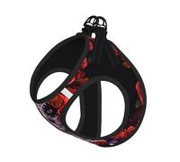 S Pet Laisse Gilet Harnais pour Chien - Ensemble de Laisse de Petite Taille, Jour des Morts Sugar Roses Crâne Imprimé Chiot Maille Respirant pour Compagnons Canins