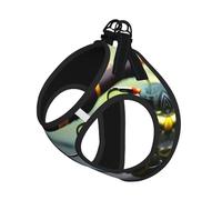 S Pet Laisse Gilet & Harnais pour Chien - Ensemble de Laisse Imprimé Canne à Pêche Petite Taille avec Boucle, Compagnon Canin Voyage en Plein Air