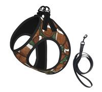 S Pet Laisse Gilet & Harnais pour Chien - Ensemble de Laisse Imprimé Football Vert Petite Taille avec Boucle, Compagnon Canin Voyage en Plein Air