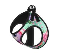 S Pet Laisse Gilet Harnais pour Chien - Ensemble de Laisse Petite Taille Imprimé Licorne Rose Chiot Maille Respirant pour Compagnons Canins