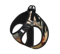 S Pet Laisse Gilet Harnais pour Chien - Petite Taille Coq sur Bois dans les Terres agricoles Ensemble de Laisse Imprimé avec Boucle, Compagnon Canin Outdoor Chien Promenade
