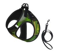 S Pet Laisse Gilet & Harnais pour Chien - Petite Taille Imprimé Luciole et Lanterne Ensemble Laisse avec Boucle, Compagnon Canin Voyage en Plein Air