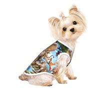 S Pet Respirant Sans Manches Animaux Africains Imprimé T-Shirt - Petits à Moyens Chats Chiot Yorkie Teckel Bouledogue Français