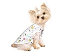 S Pet Respirant Sans Manches Dessin Animé Animaux Mignon Lapin Imprimé T-Shirt - Petit à Moyen Chat Chiot, Yorkshund, Teckel, Bouledogue Français
