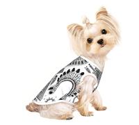 S Pet Respirant Sans Manches Plume Bandeau Tipi Tente Imprimé T-Shirt - Petits à Moyens Chats, Chiot, Yorkshund, Teckel, Bouledogue Français