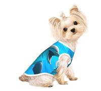 S Pet T-shirt respirant sans manches - Débardeur léger imprimé dauphin mignon pour chiens de petite et moyenne taille