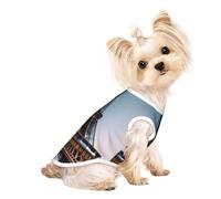 S Pet T-shirt respirant sans manches - Doux imprimé Tour Eiffel Paris Gilet extensible pour chiens et chats, débardeur léger