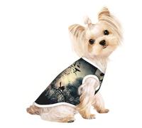 S Pet T-shirt respirant sans manches imprimé corbeau de nuit pour animal de compagnie - Petits à moyens chats, chiots, yorkshund, teckel, bouledogue français