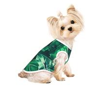 S Pet T-shirt respirant sans manches imprimé feuille de bananier tropical - Petit à moyen chat, chiot, yorkshund, teckel, bouledogue français