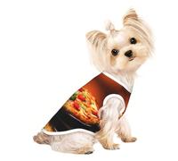 S Pet T-shirt respirant sans manches Imprimé Pizza Grand Modèle Chat Chiot Yorkshund Bouledogue Français
