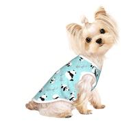 S Pet T-shirt respirant sans manches - Léger Dessin animé Panda Bear Print Tank Top Tenue pour chiens de petite et moyenne taille