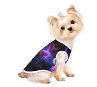 S Pet T-shirt respirant sans manches pour chats et chiens - Débardeur léger imprimé univers galaxie étoile espace avec élastique