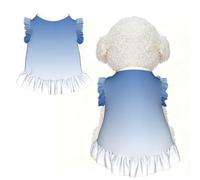 S Pet T-shirt sans manches imprimé bleu texturé ombré | Débardeur léger et extensible pour chat, chihuahua, yorkshire, teckel, bouledogue français, petit et moyen