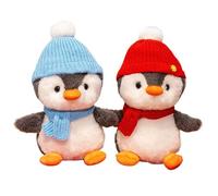 s pingouins en peluche - Duo de jouets respectueux des câlins, figurines d'animaux mignons avec une sensation douce, copains câlins pour la relaxation, conception de points renforcés pour la lon