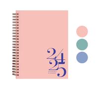 s Planificateur hebdomadaire classique - Timeless Weekly & Monthly Agenda Planner Durable Cover Notes Pages Twin-Wire Liaison (8 x 6 pouces rose)