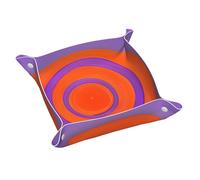 S Plateau de rangement en cuir avec fermeture à pression Orange