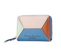S Portefeuilles Femme Assorti Couleur unie Femmes Fermeture éclair Portefeuille Multiples Fentes pour Cartes Pochette Pochette Portefeuilles Hommes Fou, bleu, Taille unique