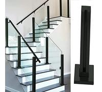 S Poteaux de clôture - Collier de serrage pour panneau noir - Colonne de balustrade avec fentes - Plateforme en acier inoxydable - Système de clôture lourd pour une utilisation en extérieur