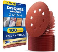 S&R 100 Disque Abrasif 125mm Grain 240 Disque de Poncage 125mm