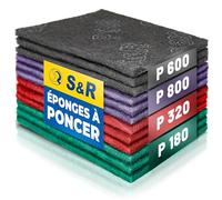 S&R 12 Eponge à Poncer Bois 12 Eponges Abrasive Papier à poncer Bois Métal Acier INOX. Patins Ponçage Bricolage. 12 Eponges 4 Grains Fin et Gros: 180/320/600/800