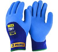 S&R 2 Paires de Gants de Travail d'hiver en acrylique, revêtement en latex, taille L/9, pour homme/femme, usage privé/commercial, tiennent chaud au froid