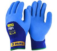 S&R 2 Paires Gants de Travail Hiver Chauds Homme/Femme. Recouverts Latex (XL/10)