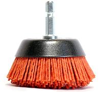 S&R Brosse de Poncage à Soucoupe pour Perceuse 65 mm I Fil Nylon Aggressif Polyssage Bois et Métal I Tige 6 Pans 1/4" (6,35 mm)