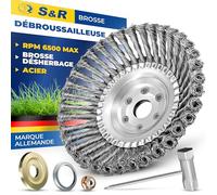 S&R Brosse Débroussailleuse Thermique Universelle Acier PREMIUM 200x25,4 mm. Tête Débroussailleuse Tondeuse à Désherbage Mauvaises Herbes.