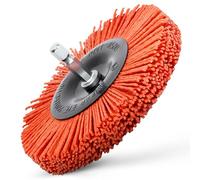 S&R Brosse Perceuse Nylon Poncage Nettoyage Bois. Brosse Circulaire 100mm en Nylon AGRESSIF à queue hexagonal 1/4 '(6.35 mm)