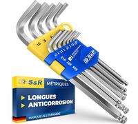 S&R Cle allen - Jeu de Clés Allen Longues Btr Six Pans mâle 13 pcs. 1,27 à 10 mm Clés Hexagonale pour Vélos Motos, Voitures, Meubles, Électroménagers. La clef allen (a laine) universelle