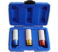 S&R Coffret 3 Douilles Impact (17-19-21 mm) pour Clé à Choc 1/2". Coffret Embouts de serrage pour Jantes Roue voiture (3 pz Blanc)