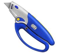 S&R Cutter Professionnel Lames 25 mm Auto Rétractables en Acier SK5 - Bouton de Remplacement de Lame - Poignée Protectrice - 5 Lames
